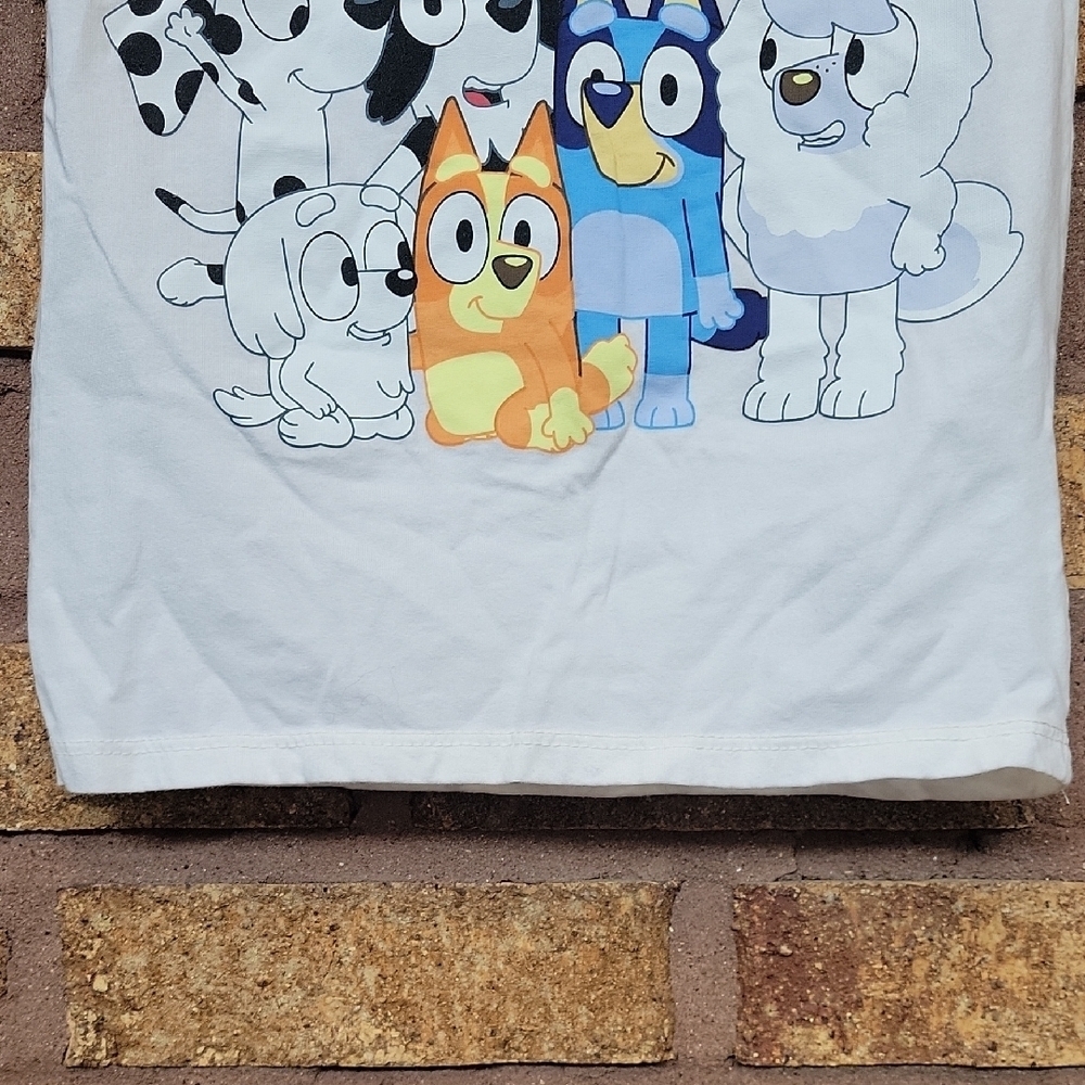 Bluey White T-shirt With Bluey Characters Size 5T - Picture 6 of 7